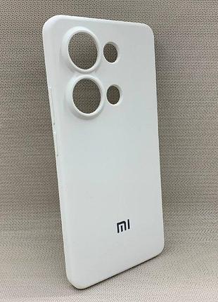 Чехол с логотипом для xiaomi note 13 pro 4g | противоударный | soft touch | белый