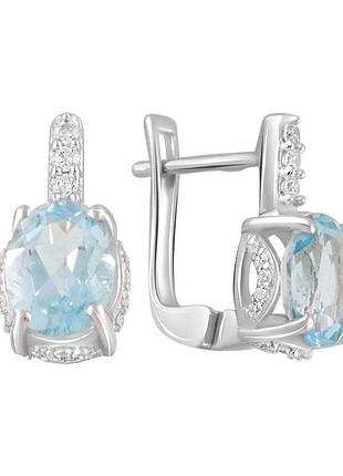 Серебряные серьги komilfo с натуральным топазом 4.819ct (2019084)