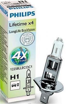 Автолампа h1 longlife ecovision 12v 55w p14,5s (блистер 1шт)