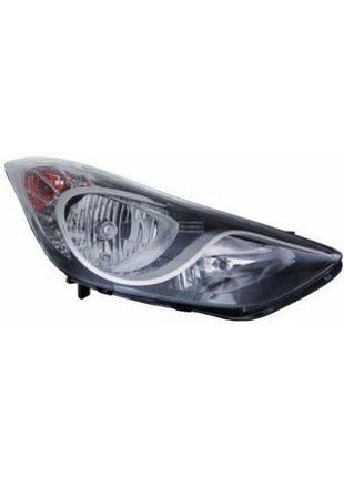 Фара передняя hyundai elantra 2010-2014, левая, электрическая регулировка, с корректором, h7/h1/py21w/w5w, depo, 221-1162l-ldem2