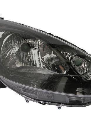 Фара передняя mazda 2 2007-2014, правая h4, электрическая/механическая регулировка, черная рамка, depo, 216-1156r-ldem2