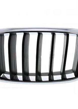 Решетка радиатора bmw x5 (f15)/x6 (f16) 2014-2018, правая хромированная, ребра черные, avtm, 112360010