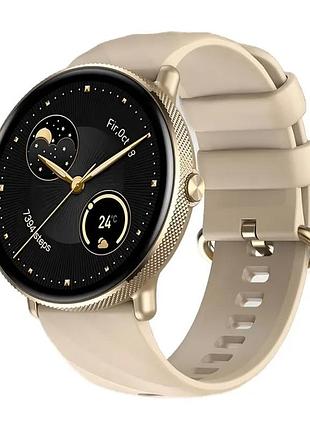Смарт-годинник zeblaze gtr3 pro gold (дзвінки, тонометр, пульсоксиметр) ultra amoled екран