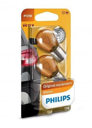 Автолампа py21w standard 12v 21w bau15s (блистер 2шт)