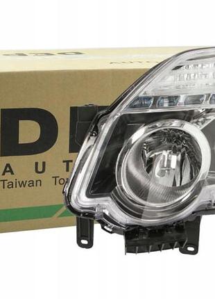 Фара передняя nissan x-trail (t31) 2010-2014, левая, электрическая регулировка, без корректора, без ламп (h11/h1/wy21w), depo,