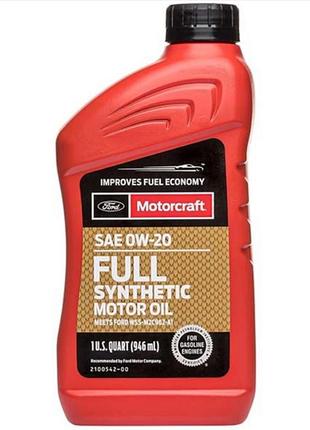 Моторное масло ford motorcraft full synthetic 0w-20 0.946л ford xo0w20q1fs
