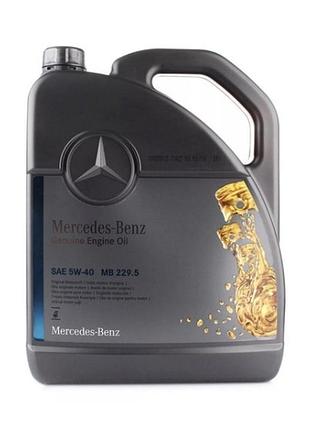 Моторное масло mercedes benz genuine engine oil mb 229.5 5w40 5л mercedes-benz a000989860613