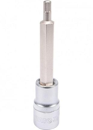 Головка торцевая 1/2 с битой удлиненная spline м6 yato yt-04351