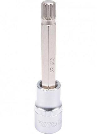 Головка торцевая 1/2 с битой удлиненная spline м10 yato yt-04353