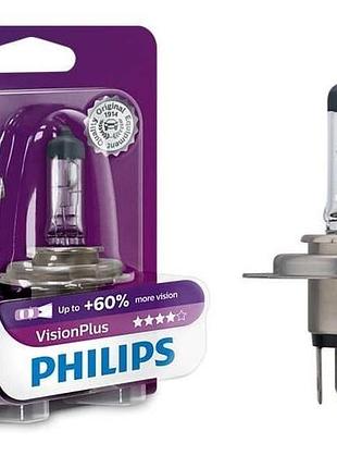 Автолампа h4 visionplus+60% 12v 55w p43t-38 (блистер 1шт)