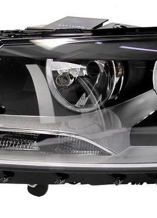 Фара передняя volkswagen passat b7 2010-2014, левая h7/h7, с корректором, черная рамка, depo, 441-11g5lmldem2