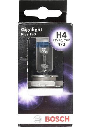 Автолампа h4 gigalight+120% 12v 60/55w p43t (блистер 1шт)