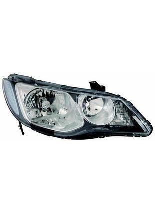 Фара передняя honda civic 8 sd 2006-2009 правая, электрическая регулировка, без корректора, без ламп, черная (hb3/hb4/wy21w/w5w)