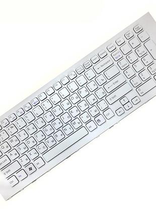 Оригинальная клавиатура для ноутбука sony vaio vpc-ej series, ru, white, с рамкой