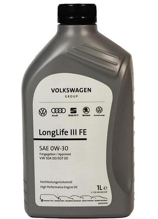 Моторное масло vag longlife iii fe 0w-30 1л vag gs55545m2