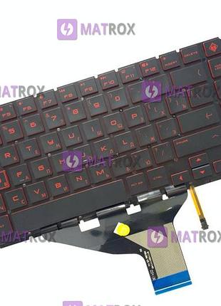 Оригинальная клавиатура для ноутбука hp omen 15-dc, hp omen 15-dh series, black, красная подсветка