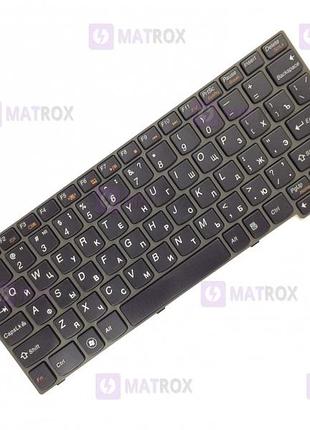Оригинальная клавиатура для ноутбука lenovo ideapad s10-3s, s10-3, s110, s100 series, black, ru, grey frame