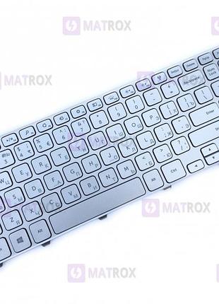Клавиатура для ноутбука dell inspiron 7537, 15-7000, p36f series, rus, silver, подсветка