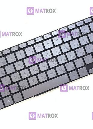 Оригінальна клавіатура для asus zenbook asus zenbook ux434, ux434f, ux434flc, ux434fn series, ru, silver, підсвічування (ver1)