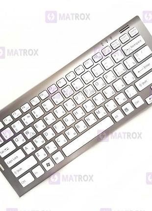 Оригинальная клавиатура для ноутбука sony vaio vgn-sr series, white, ru