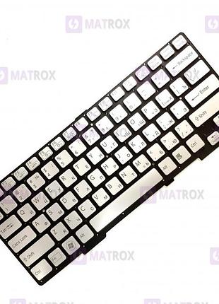 Оригинальная клавиатура для ноутбука sony vaio sve13, svs13 series, rus, silver, под подсветку