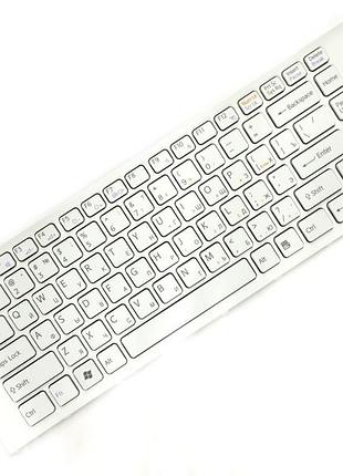 Оригинальная клавиатура для ноутбука sony vaio vpc-ea series, white, ru, с рамкой