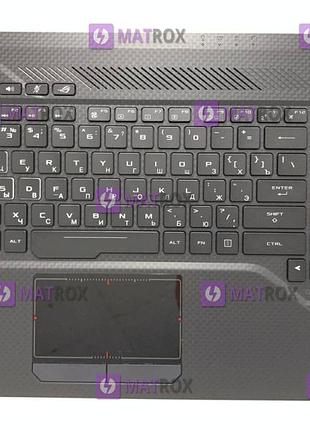 Оригінальна клавіатура для ноутбука asus rog strix hero edition gl503vs series, rus, передня чорна панель, rgb - підсвічування
