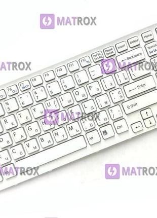 Оригинальная клавиатура для ноутбука sony vaio vpc-eb series, white, ru, без рамки