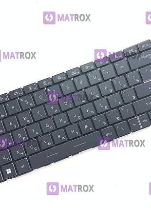 Оригінальна клавіатура для ноутбука msi gs66, ge66, gp66, ms-1563 series, rus, gray, підсвітка біла