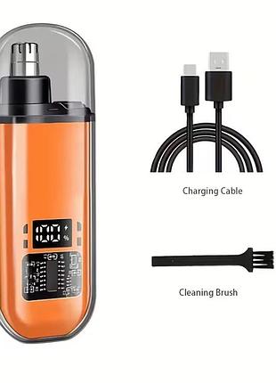 Usb аккумуляторный триммер для волос в носу и ушах b021-b оранжевый