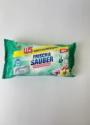 W5 вологі серветки для прибирання весняна свіжість 80 шт