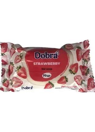 Мыло туалетное твердое тм "dobra", марка (к), "клубника" 70гр.