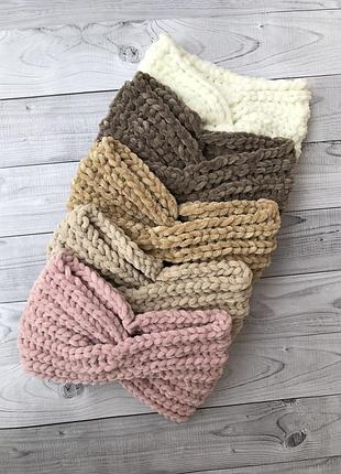 Пов'язаність язка чалма велюрова оксамит обідок повязочка на голову тепла