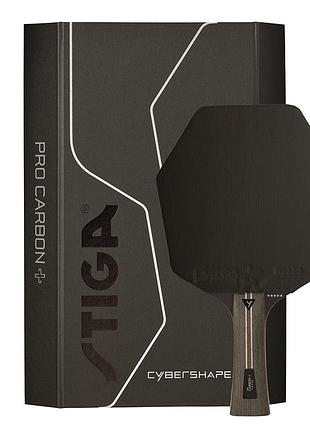 Ракетка для настільного тенісу stiga pro carbon plus cybershape 5 star fl (1215-0401-35)сертифікована ittf