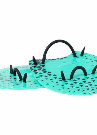Лопатки для плавания zoggs flat hand paddles голубо-черные sm