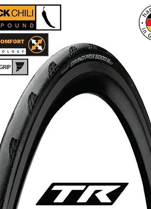 Покришка безкамерна continental grand prix 5000s чорна, складна blackchili, active comfort technology, lazer лучшая цена с быстрой