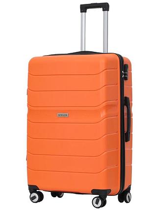 Валіза semi line 30" (l) orange (t5614-3) надміцна легка для перельотів на колесах з ручкою і замком