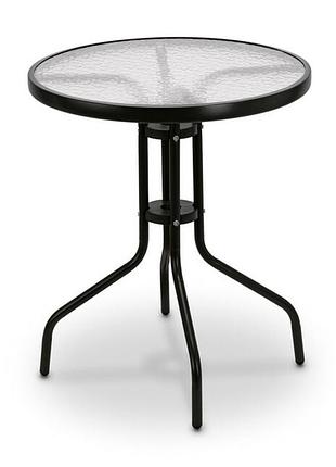 Стол стеклянный садовый для террасы балкона bonro b-60 черный