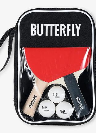 Набір для настільного тенісу butterfly racket set easy 2 bats 3 balls (6257623202)