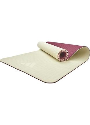 Коврик для йоги adidas double sided yoga mat бежевый, темно-розовый уни 176 х 61 х 0,6 см лучшая цена с быстрой доставкой по