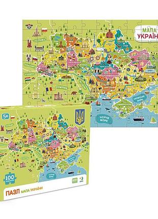 Пазл мапа 100 элементов для детей карта с городами обучающий пазл для изучения карты украины 5+