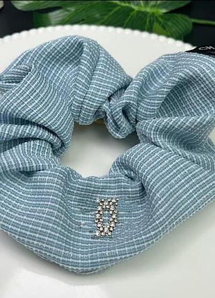 Резинка для волос chanel tweed crystal blue