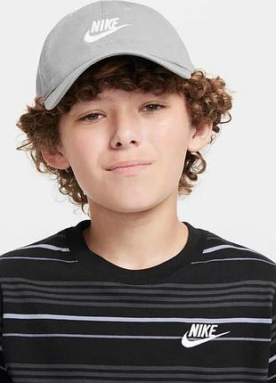 Кепка nike k nk club cap us cb fut wsh сірий діт one size