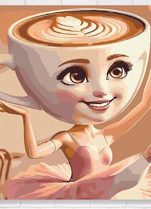 Набор для росписи по номерам для взрослых на деревянной основе 40x40 ballerina cappuccino средней сложности
