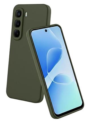 Чехол fiji full soft premium для infinix hot 60 pro plus (x6886) противоударный бампер с микрофиброй dark green