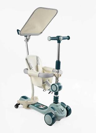 Самокат 5в1 "skyper" fj-93078 (4) колеса pu125х40мм зі світлом, укр озвучування та підсвічування платформи,с доп. колесами,