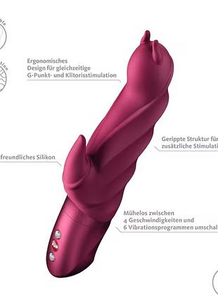 Вибратор кролик fun factory darling devil wine red 5
