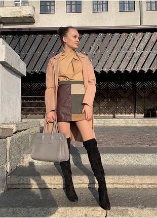 Міні спідниця замш та шкіра abercrombie & fitch