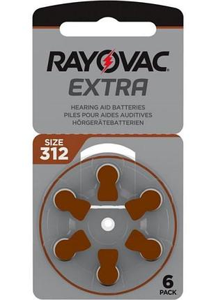 Батарейки rayovac extra za 312 для слухового апарату