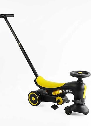 Велосипед-толокар bst-7702 best trike (1) матеріал рами нейлон, колеса pu, батьківська ручка, в коробці